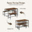 Ensemble de table de salle à manger 3 pièces 47,2 po avec 2 bancs, ensemble de table de salle à manger pour 4 personnes, support à vin et tablette de rangement à 2 niveaux, brun rétro