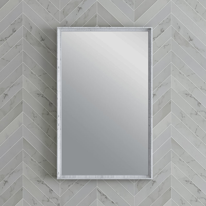 Rustic White 26" Rectangular Wood Bathroom Vanity