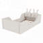 Lit plateforme tapissier avec coussin en lapin, lit tapissier pour enfants avec rails latéraux amovibles-237238803