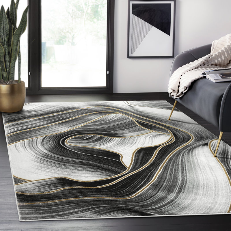 Kafia Abstract Rug, Rectangle 4' x 6'