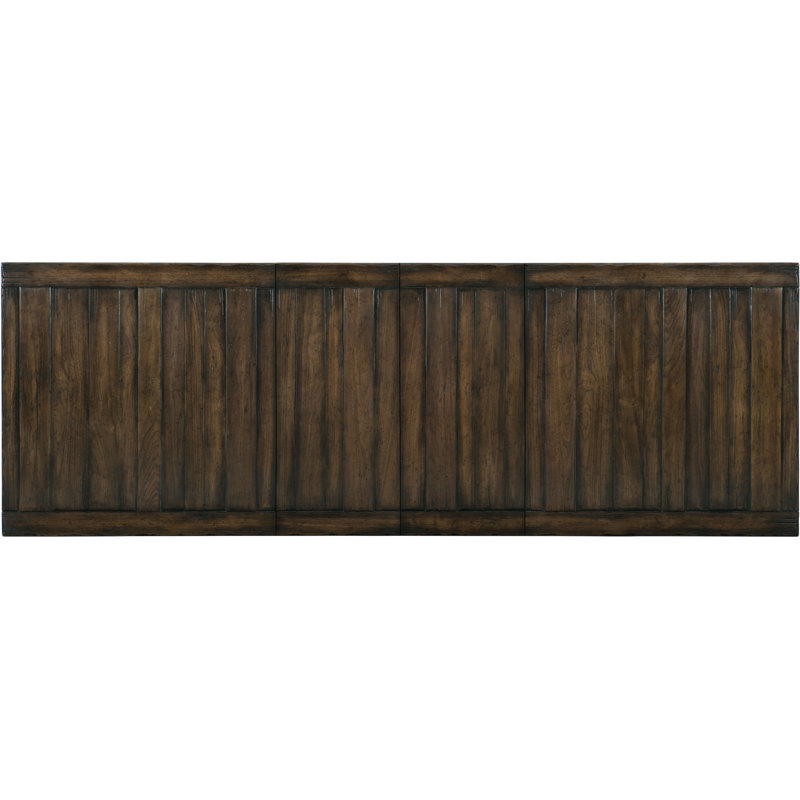 Dark Wood Extendable Trestle Dining Table with Leaves