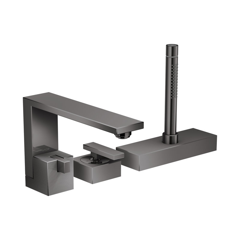 Tub Filler with Diverter, Polished Black Chrome