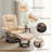 32" Contemporary Leather Recliner Lounge Chair With Ottoman Solid Wood Base Accent Chair-Set Of 2-425057891