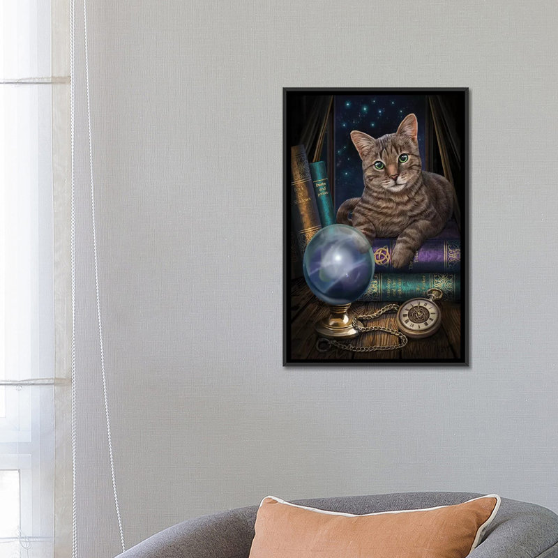 « the fortune teller », impression sur toile, H 26 po x l 18 po x P 1,5 po, Toile avec cadre noir, Pas de tapis