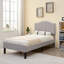 Lit plateforme simple avec tête de lit ajustable en tissu Aldora-306472038