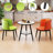 2-Person Round Dining Table Set, 3-Leg Bistro Table with Storage Shelf, Nappa Leather Chairs