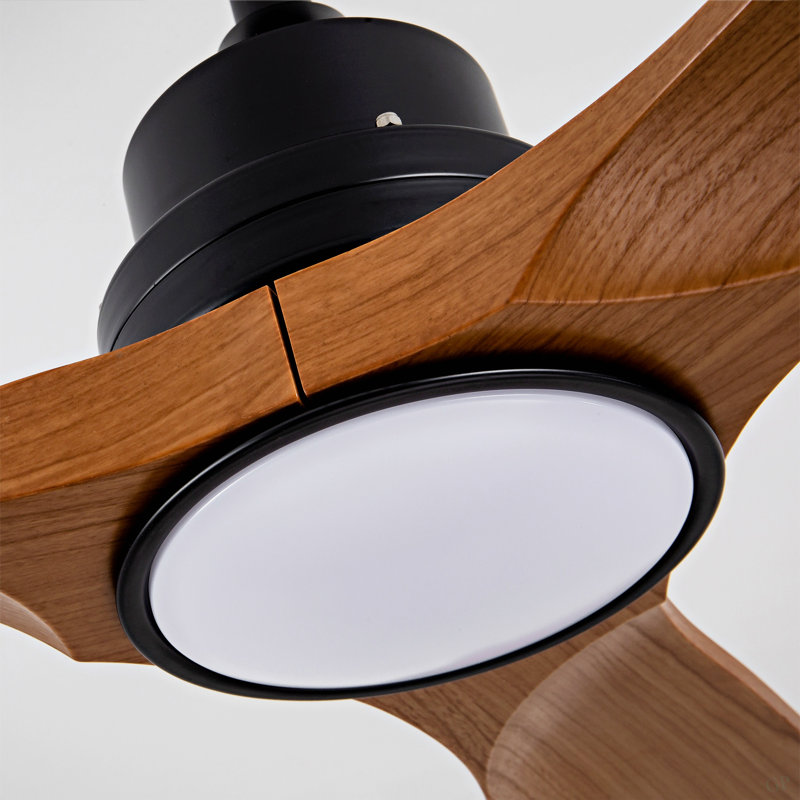 Hot Sales 42 Inch Modern Black Ceiling Fan With Light 3 ABS  Blades Remote Control Reversible DC Motor With Dimmable LED