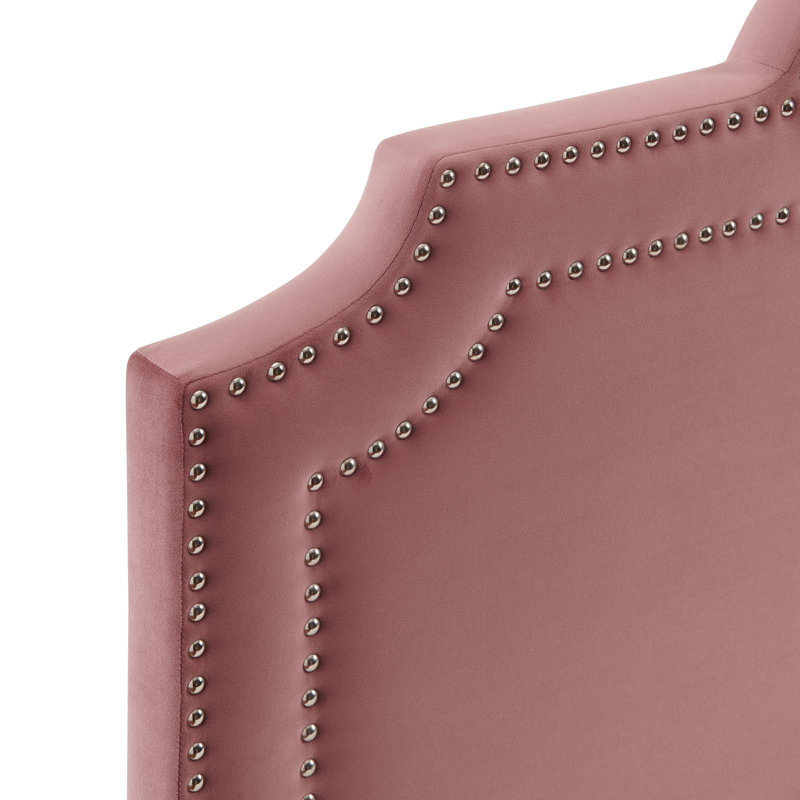 Modway Aviana Performance Velvet Bed, Dusty Rose, Queen
