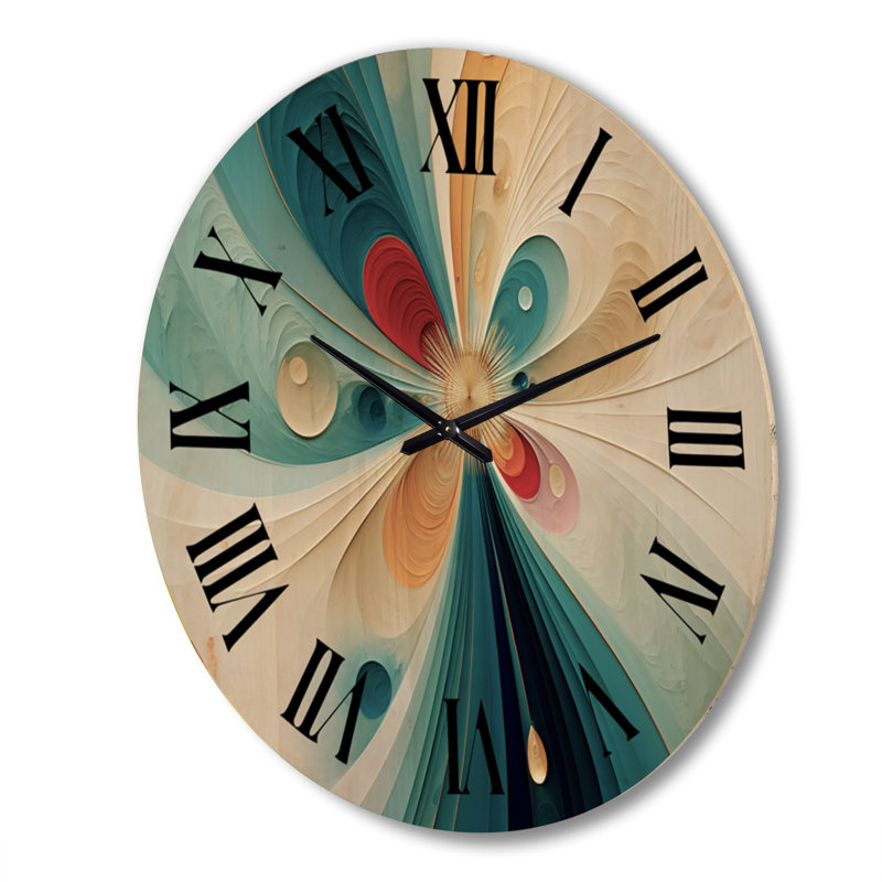 Horloge murale en bois massif Tevy, Très grand