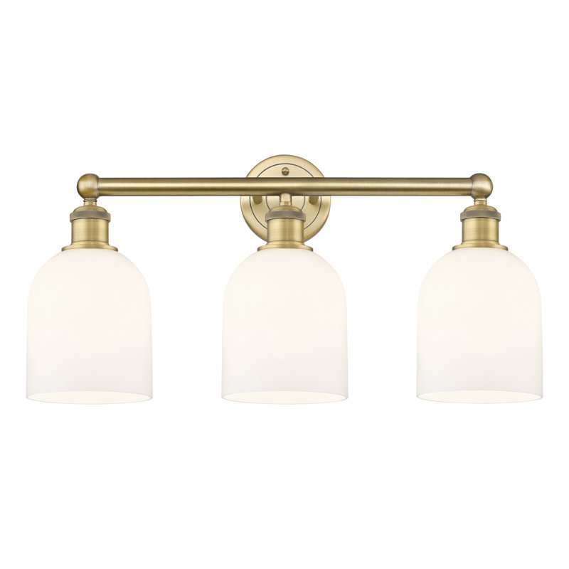 Allysson 3 - Light Dimmable Vanity Light, Glossy White, Brushed Brass