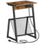 23.6" C Table End Table with Charging Station and Magazine Rack