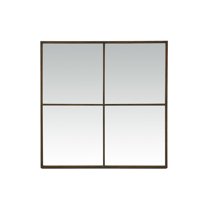Miner Metal Flat Mirror, Brown