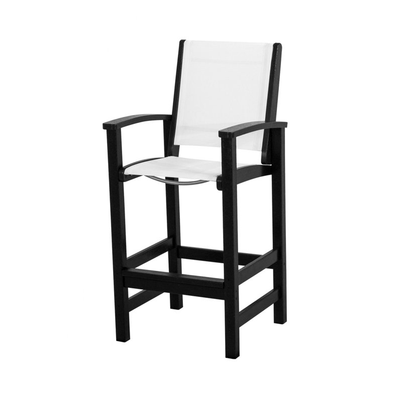 Chaise de bar POLYWOOD Coastal, Blanc/Noir