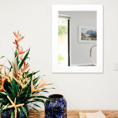 Rectangular Wall Mirror 20" X 28" For Bathroom, Bedroom, Entryway, Living Room, White