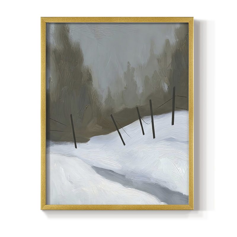 Impression encadrée Deep Snow II - bois massif, H 21 po x l 17 po, Or