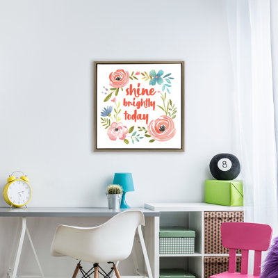 Cadre flottant Shine Brightly Today, design par lettré et doublé