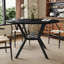 Table de salle à manger extensible noire 42,5 à 58,2 pouces avec tablette de rangement pour 4 à 6 personnes-1777112890