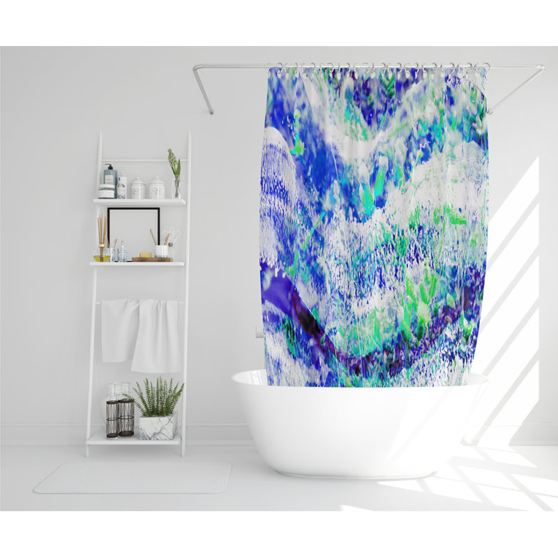 Blue Wilderness Designer Shower Curtain