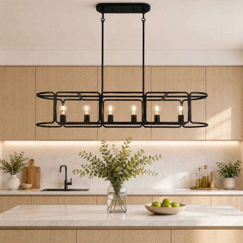 Éclairage pour îlot de cuisine à 6 lumières de 48 po de largeur