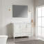 Fonctionnalité polyvalente avec meuble-lavabo autoportant blanc en bois massif de qualité supérieure pour des salles de bain élégantes