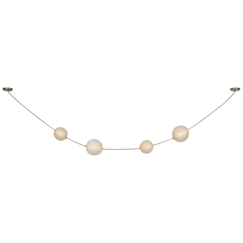 Anne-Marie Barton Dune Belted Light with Fizzy Nude Glass, Ash Suede/Mottled Brass