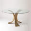 Lotus Dining Table w/Glass Top-Antique Gold/Bronze-60070913
