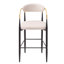 Modern Upholstered Bar Stool With Gold-Accented Armrests