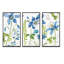 «Bluebell and Columbine Wild Flowers With Butterfly», ensemble d'art mural sur toile encadré traditionnel de 3-72043264-72044333