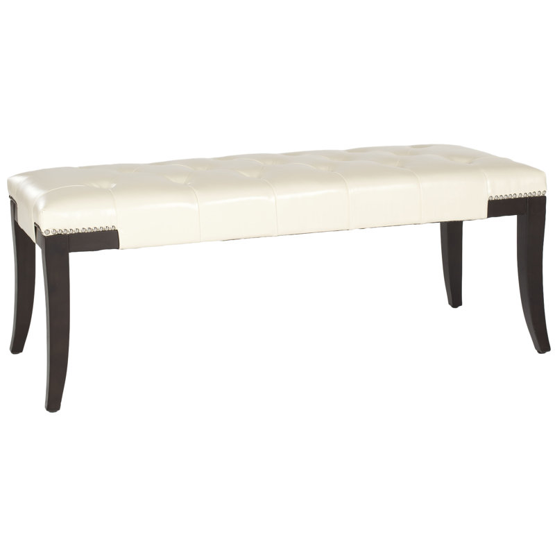 Banc en similicuir Gibbons, Crème matte