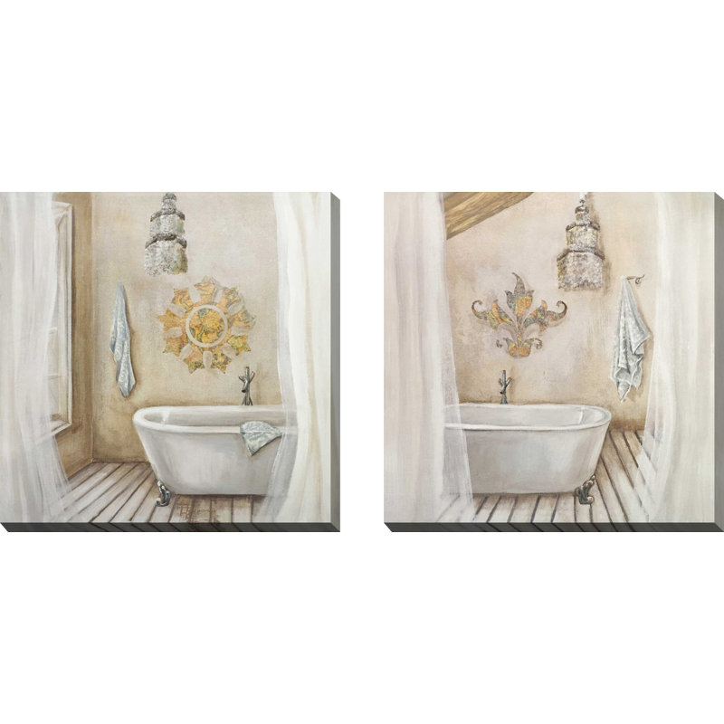 Crystal Bath II - ensemble de 2 reproductions, H 24 po x l 48 po x P 1,5 po, Toile tendue
