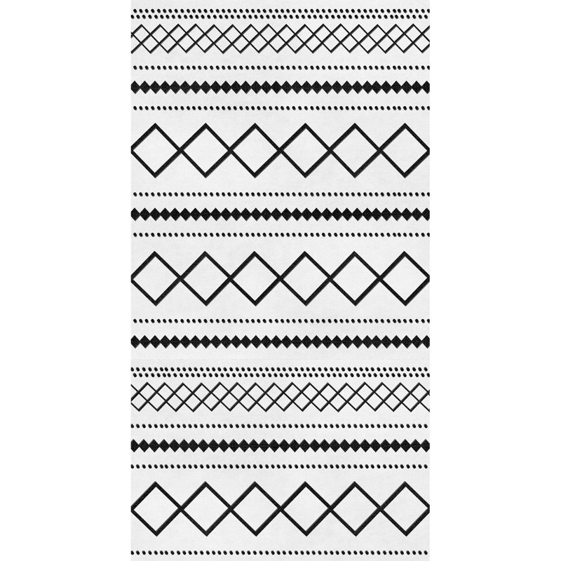 Trasdamad Cotton Black/White Rug, Rectangle 180 x 250cm