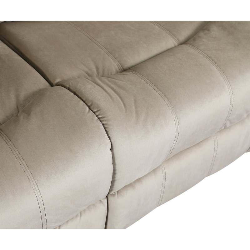Revêtement beige avec cadre en bois franc séché au four et coins renforcés en mousse
