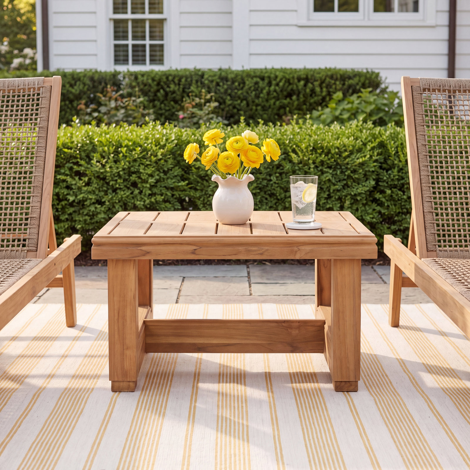 Melrose 24" Teak Patio Side Table