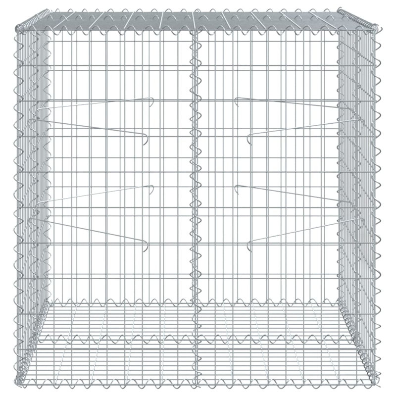 Clôture de bordure en métal argenté, 3 pi X l 3 pi X P 3 pi D