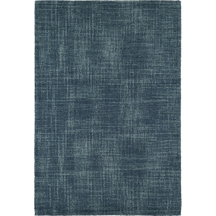 Crosshatch Denim Hand Micro Hooked Wool Rug