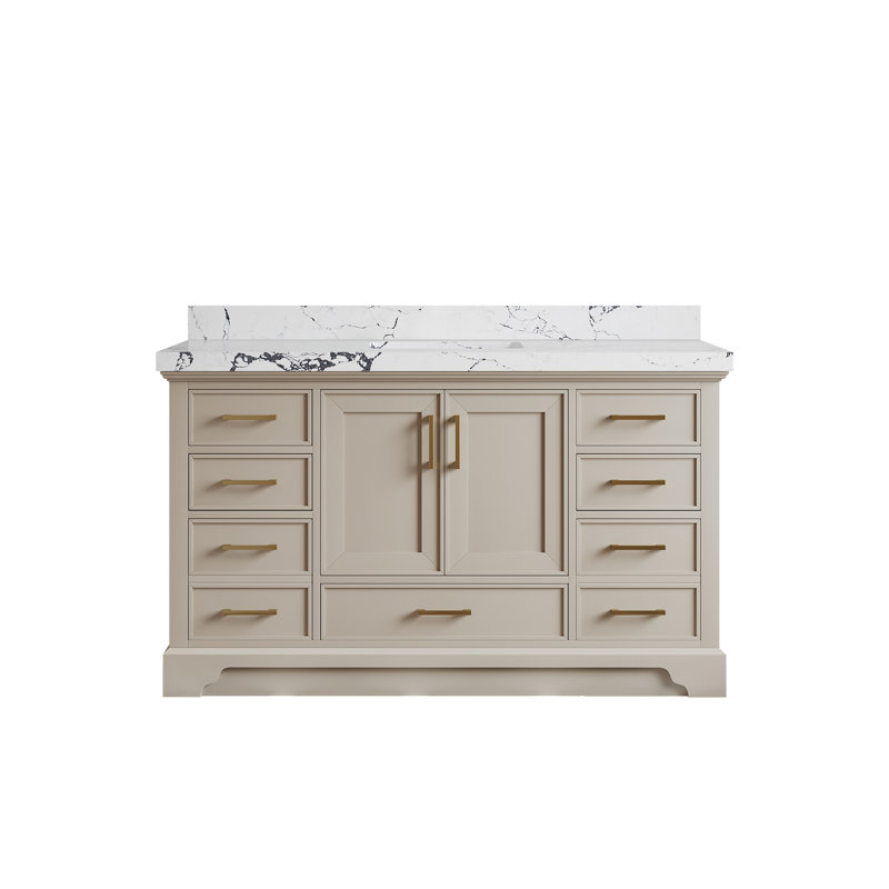 Khiala 60'' Single Bathroom Vanity with Top, Viola Night