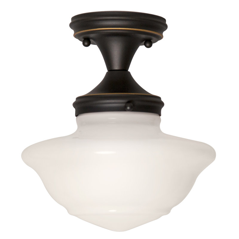 Millsap Glass Semi Flush Mount, Oil Rubbed Bronze