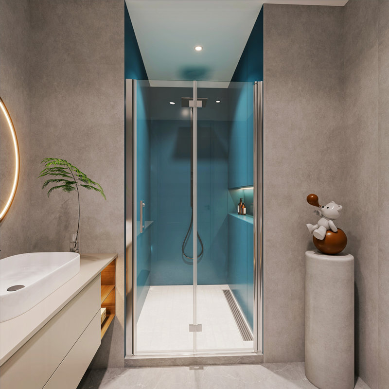1 3/8" adjustment,universal pivot shower door, Chrome