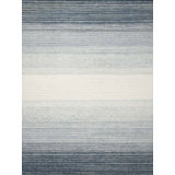 Lagos Wool Ombre Area Rug in Gray Blue/Light Blue/Ivory
