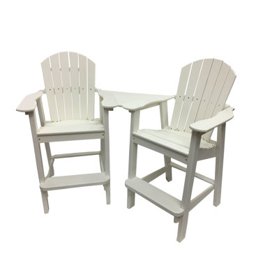 Ansel Tall Adirondack Chairs with Table - Poly Outdoor Furniture