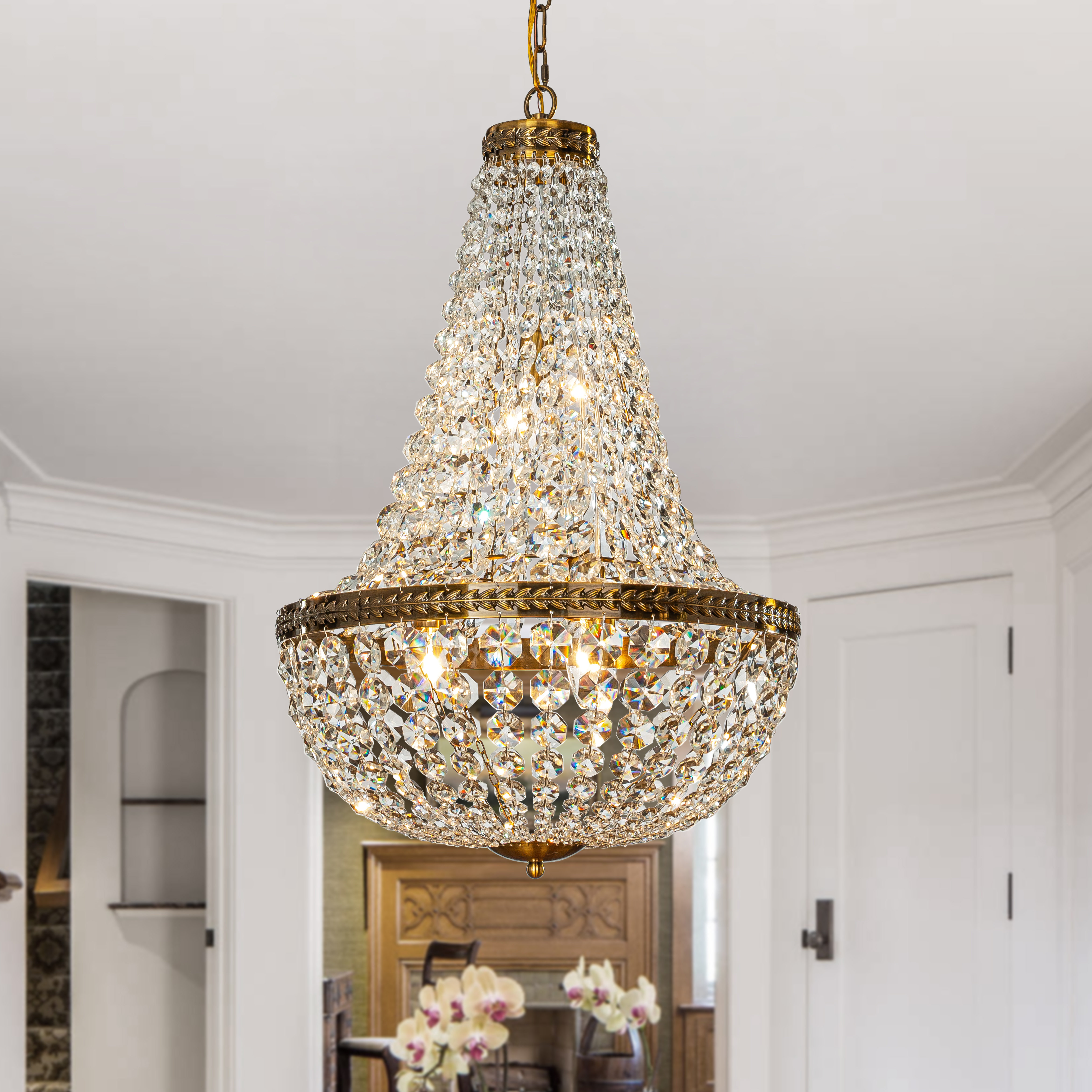 Mercer41 Georgett 4-Light Vintage And Classic Basket Chandelier With Crystal Accents & Reviews | Wayfair
