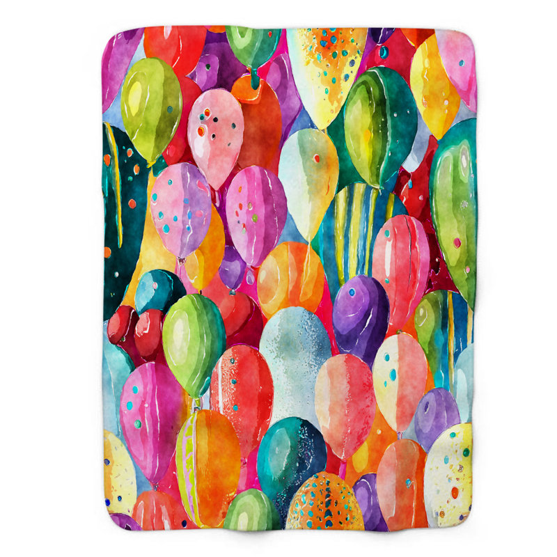 Cheerful Ballons - 1 pièce Sherpa Premium, Grand lit