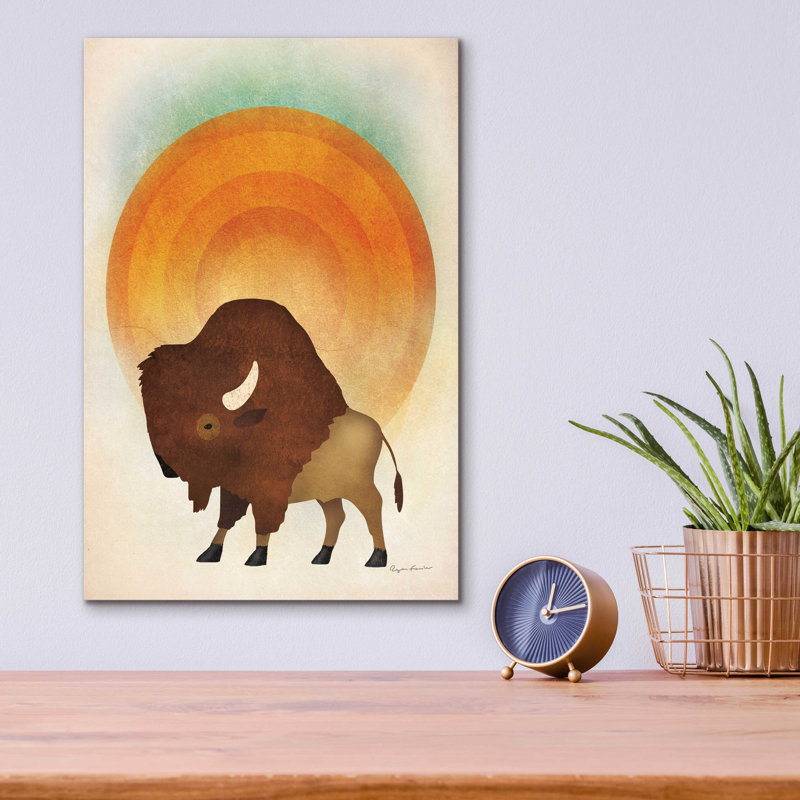 «Blazing Sun Bison» par Ryan Fowler, H 16 po x l 12 po x P 0,13 po