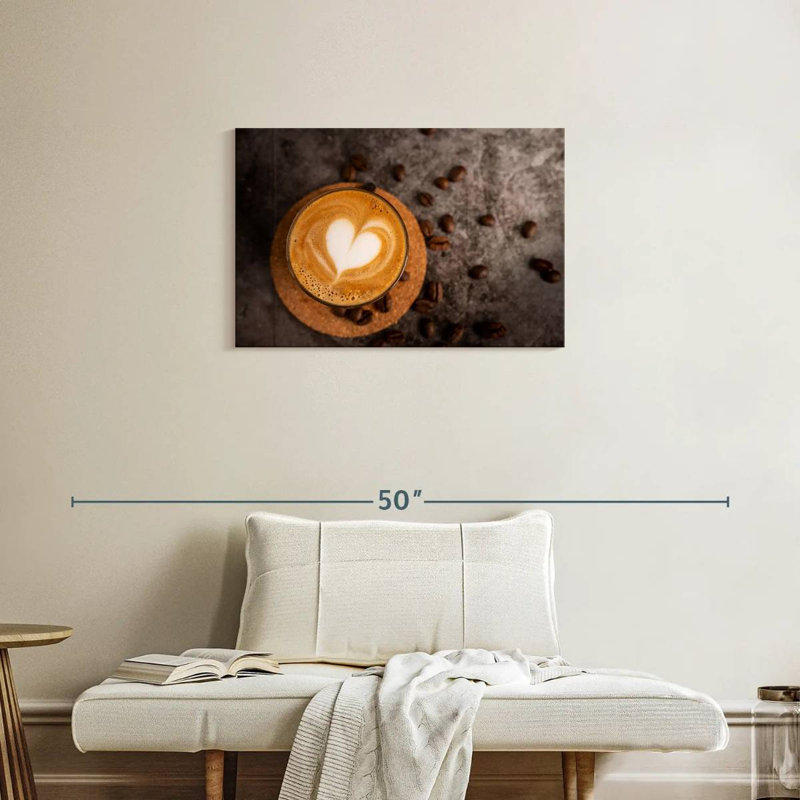 Yarlin Heart On Latte, 20" H x 30" W