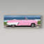 Cosey «Pink Cabriolet Car», reproduction de photo sur toile tendue-25677012