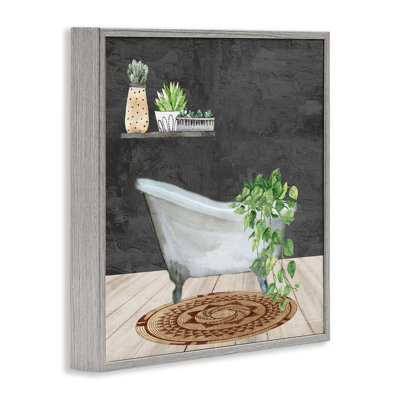 Botanical Bathtub Scene Framed Giclee Art by Kim Allen