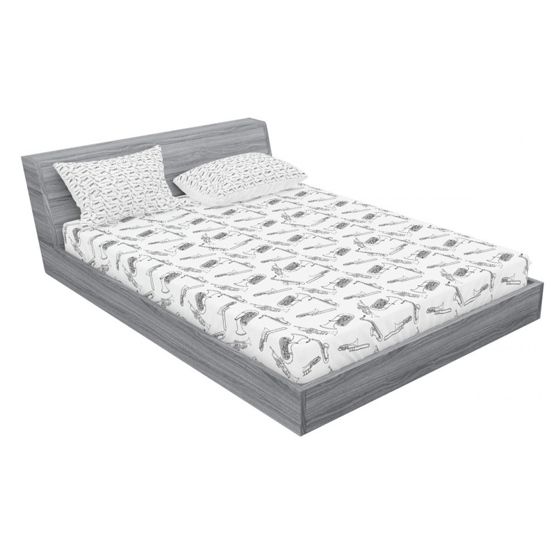 Microfiber Sheet Set, Queen Sheet Set with Fitted Sheet