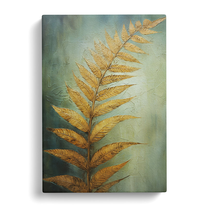 Fern Leaf Contemporary Art - Wrapped Canvas, 50cm H x 35cm W x 3cm D