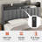 Neavins Bed Frame with Storage Headboard & LED Light, Upholstered Bed Frame with Charging Station-429366112