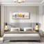 Upholstered Bed With Integrated Lights, Convenient Shelves And Iron Legs-2122440982